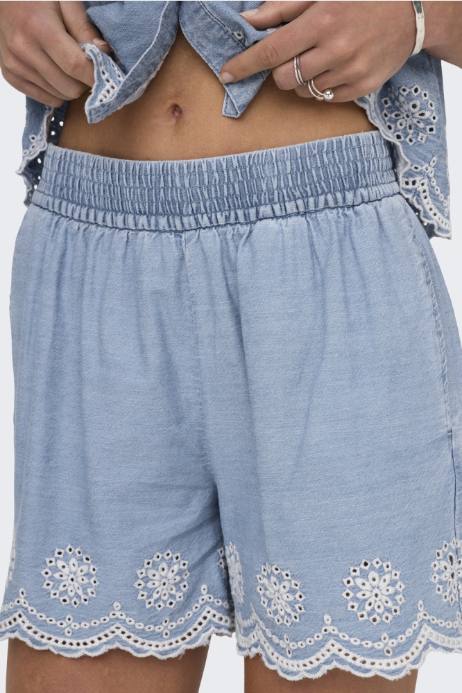 ONLMOON PULL-UP SCALLOP DNM SHORTS 15348190 Light Blue Denim